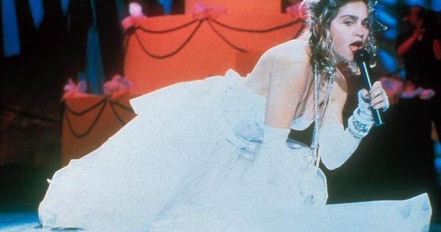 NEW YORK - SEPTEMBER 7: Madonna performing on the 1984 MTV Video Music Awards at Radio City Music Hall in New York City, September 14, 1984. Photo by Frank Micelotta/Getty Images